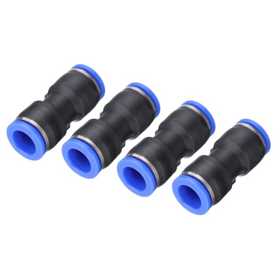 Uxcell 12mm Tube OD Quick Connect Push to Connector Fitting, Black 4Pcs