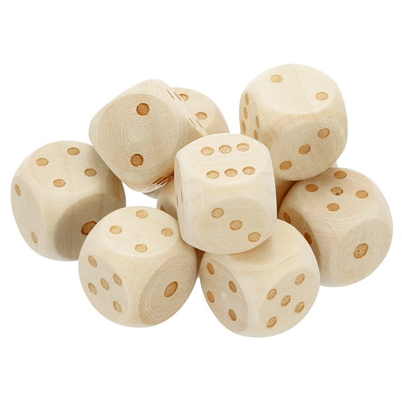Uxcell 12mm Wooden Dice, 20Pcs Numbers 1-6 Cube Dice with Round Corner