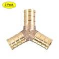 thumbnail image 1 of Uxcell 12mm or 1/2" ID Brass Barb Fitting Y-Shaped 3Way Barb Hose Fitting 2pcs, 1 of 5