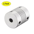 thumbnail image 1 of Uxcell 12mm to 6mm Aluminum Alloy Shaft Coupling Flexible Coupler L30xD25 Silver 2Pcs, 1 of 5