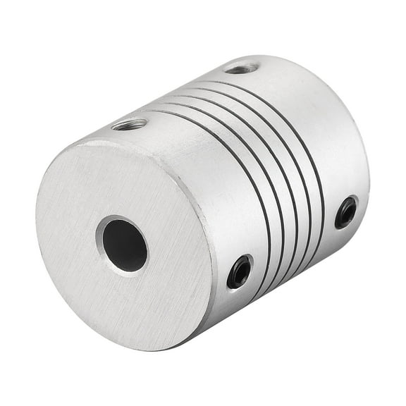 Uxcell 12mm to 6mm Aluminum Alloy Shaft Coupling Flexible Coupler L30xD25 Silver