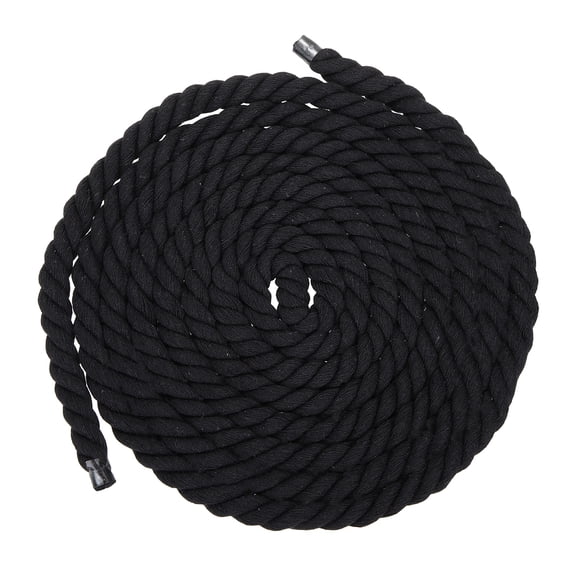 Uxcell 0.47" x 11.5 Feet Black Cotton Rope 3 Strand for DIY Wall Hanging Knotting