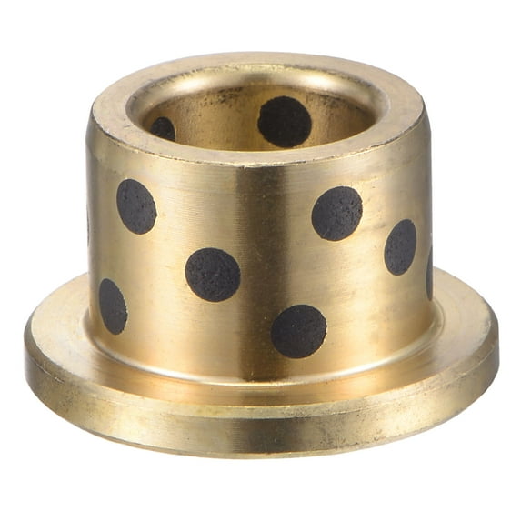 Uxcell 12mm x 18mm x 15mm Flanged Sleeve Bearings Wrapped Oilless Bushings Brass
