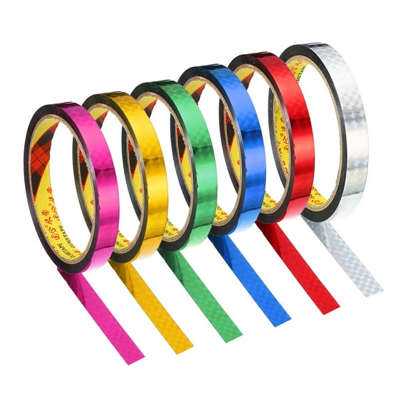 Uxcell 12mmx30m Prism Tape Holographic Reflective Self Adhesive Decor Assorted Color 12 Pack