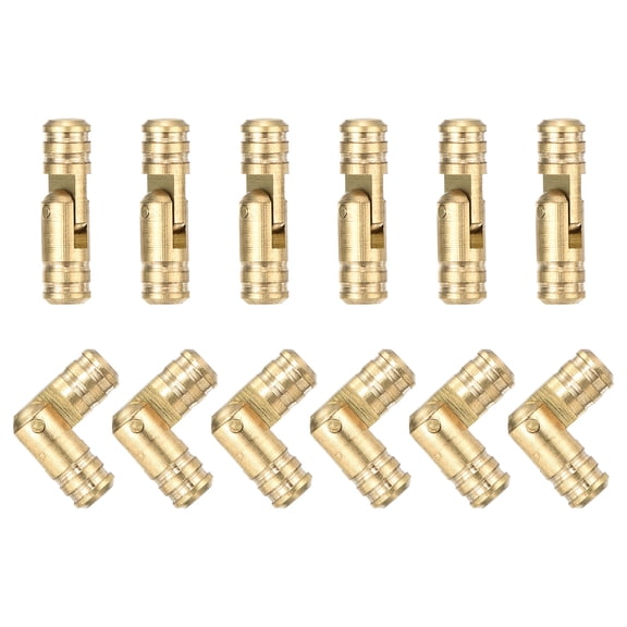 Uxcell 12pack Invisible Brass Barrel Hinge, 19x5mm Concealed Hinges, Folding Support Cylindrical Hidden Barrel Hinge