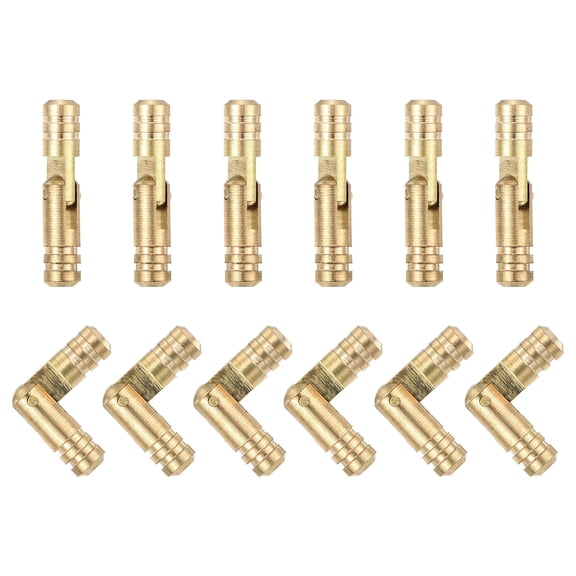 Uxcell 12pack Invisible Brass Barrel Hinge, 25x5mm Concealed Hinges, Folding Support Cylindrical Hidden Barrel Hinge