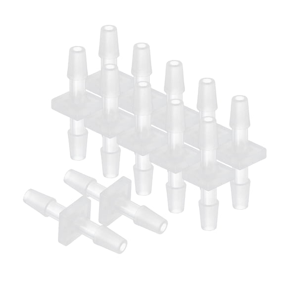 Uxcell 12pcs 1/8" to 1/8" Plastic Hose Barb Fitting Splicer for Garden Water Fuel Line