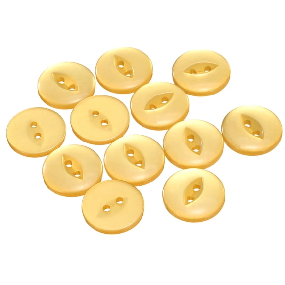 Uxcell 12pcs 32L Orange Round Sewing Buttons 20mm 4/5" Resin 2-Hole Fish Eye Craft Replacement Button for Craft Decoration Pants Dress Skirt Clothing Fastener Buttons