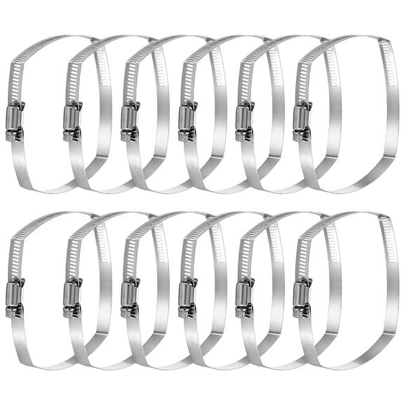 Uxcell 12pcs 4" x 4" Rectangular Hose Clamps 304 Stainless Steel Square Duct Pipe Hose Clamp Adjustable for Ducting Securing Hose Cable and Bridge Project Application