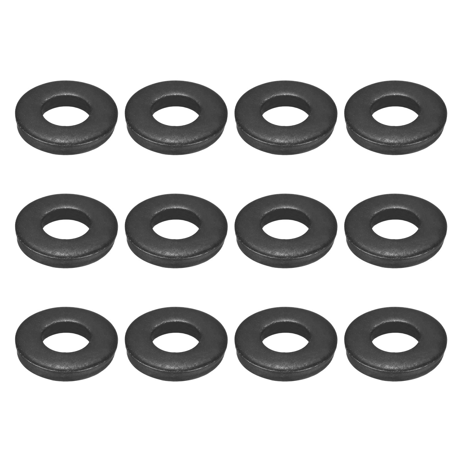 Uxcell 12pcs 5/8" Black Flat Washer for M16 Screw, Steel Metal Washers 16mm ID 35mm OD 6mm l for Industrial, Screws Bolts