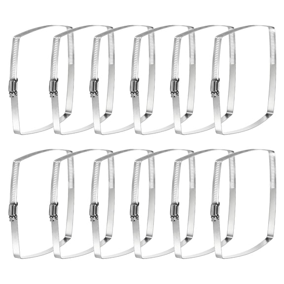 Uxcell 12pcs 6" x 6" Rectangular Hose Clamps 304 Stainless Steel Square Duct Pipe Hose Clamp Adjustable for Ducting Securing Hose Cable and Bridge Project Application