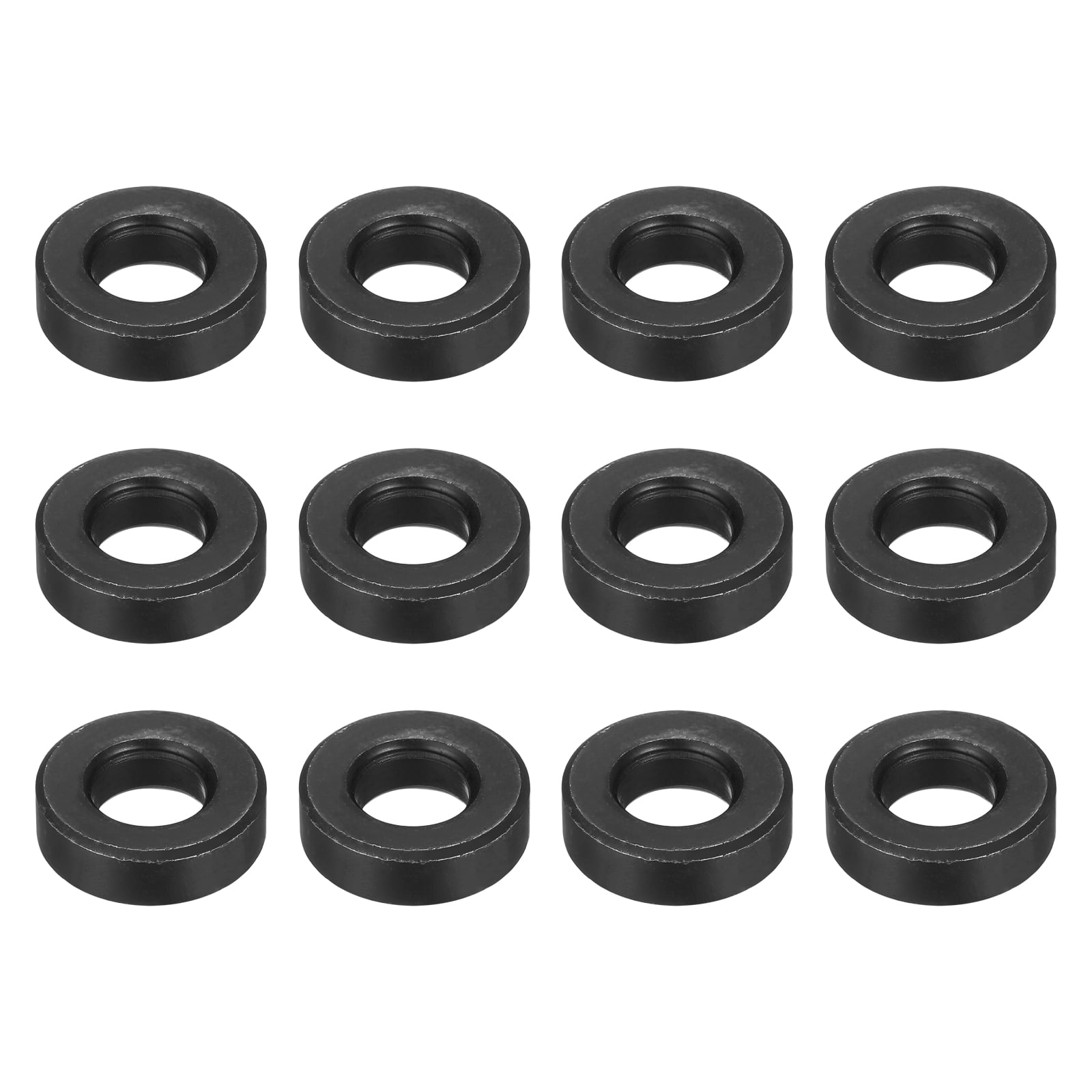 Uxcell 12pcs 9/16" Black Flat Washer for M14 Screw, Steel Metal Washers 14mm ID 30mm OD 10mm l for Industrial, Screws Bolts