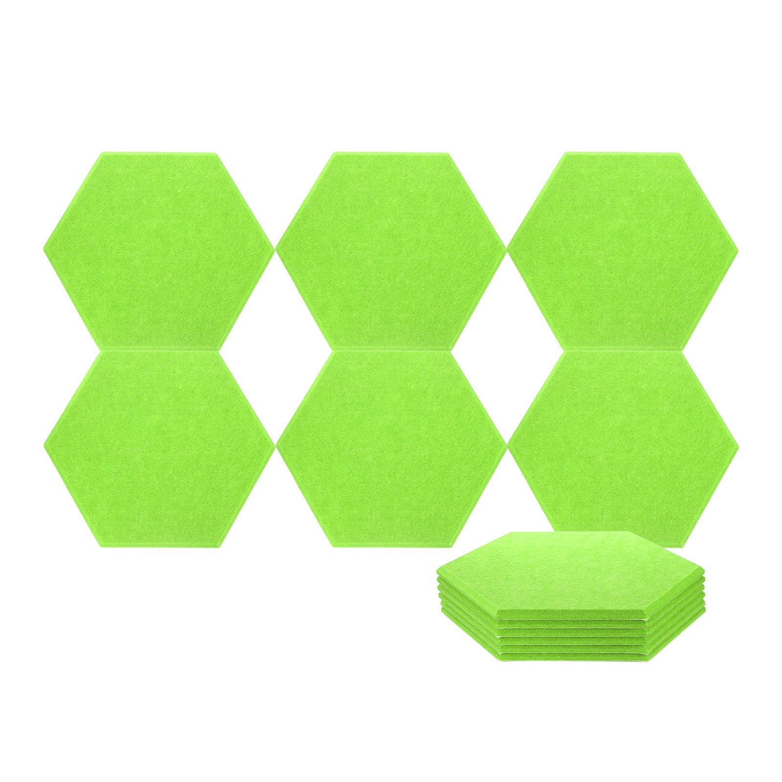 Uxcell 12pcs Acoustic Panels 10.2" x 11.8" x 0.3" Hexagon Self Adhesive Sound Proof Wall Panels High Density Sound Deadening Foam Panel for Home Office Recording Room Studio, Green
