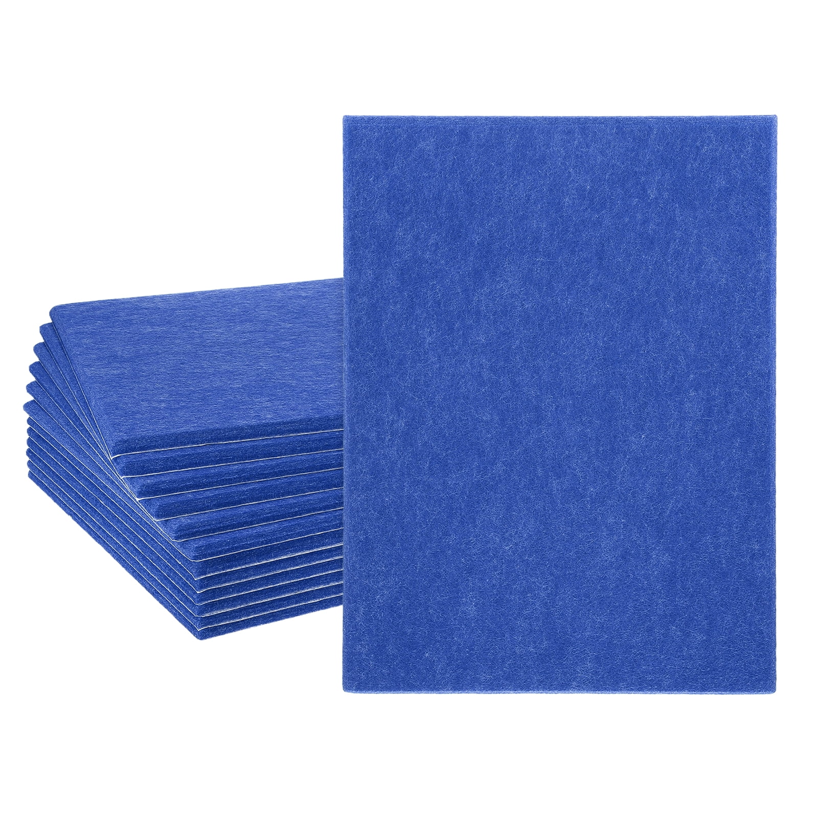 Uxcell 12pcs Acoustic Panels High-Density Sound Proof Felt Self Stick Non-Slip Pads 16"x12"x0.35", Blue