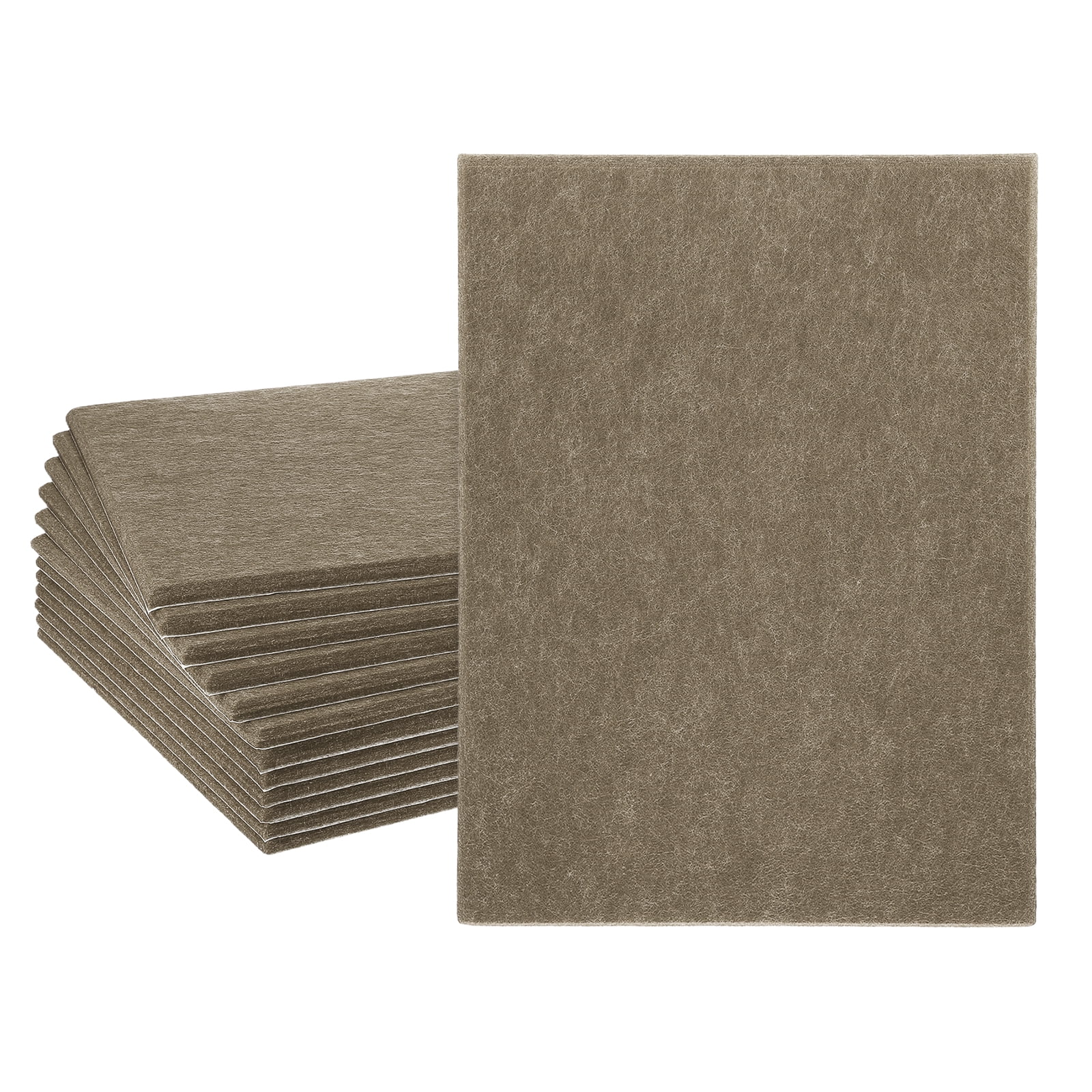 Uxcell 12pcs Acoustic Panels High-Density Sound Proof Felt Self Stick Non-Slip Pads 16"x12"x0.35", Dark Brown