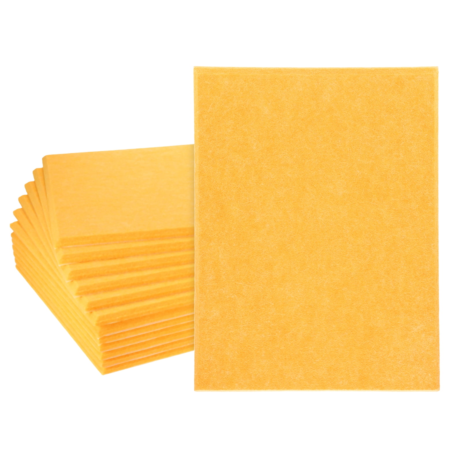 Uxcell 12pcs Acoustic Panels High-Density Sound Proof Felt Self Stick Non-Slip Pads 16"x12"x0.35", Dark Yellow