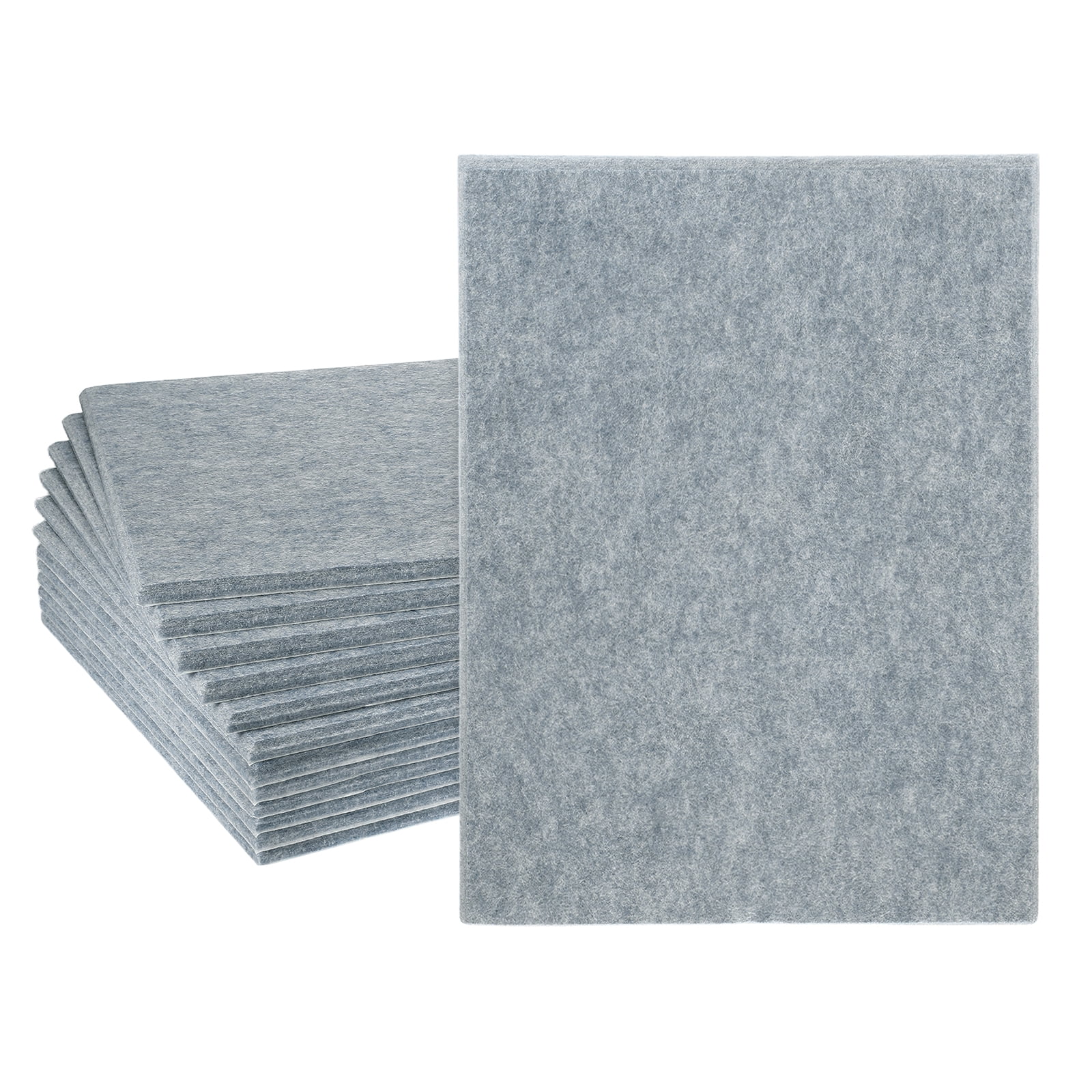 Uxcell 12pcs Acoustic Panels High-Density Sound Proof Felt Self Stick Non-Slip Pads 16"x12"x0.35", Gray