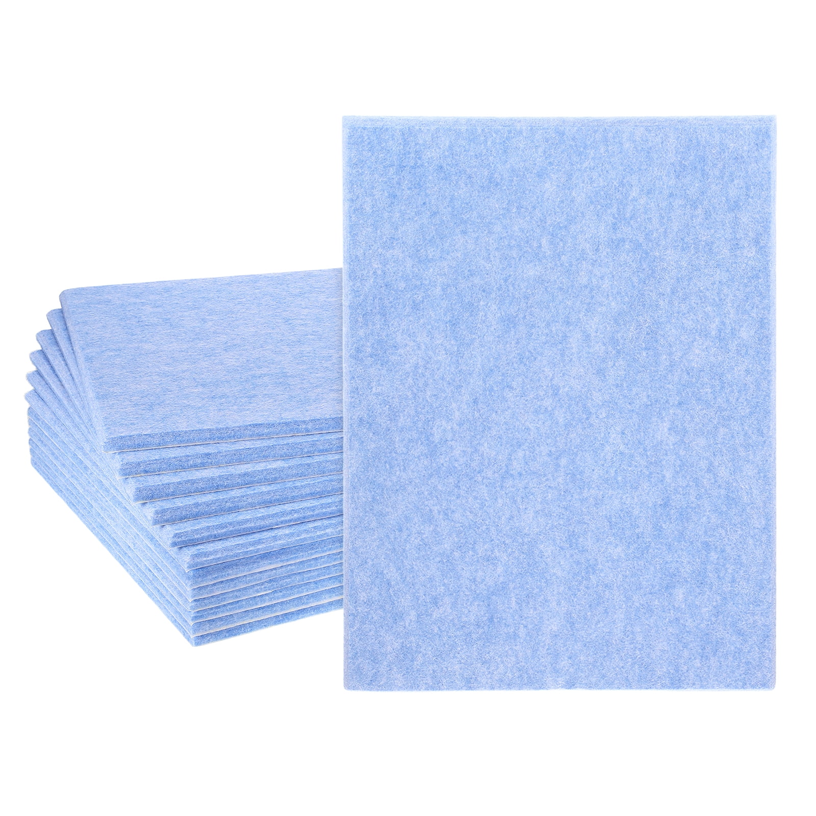Uxcell 12pcs Acoustic Panels High-Density Sound Proof Felt Self Stick Non-Slip Pads 16"x12"x0.35", Light Blue