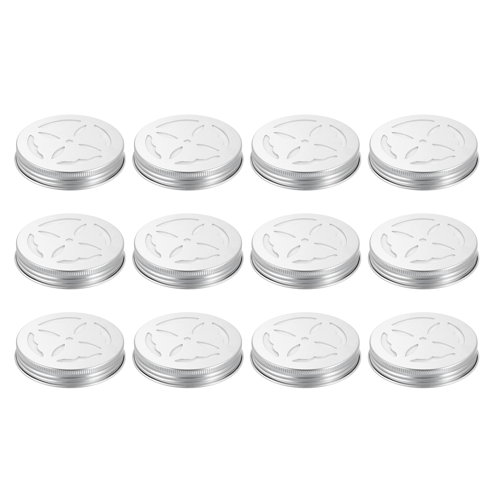 Uxcell 12pcs Aluminium Hollow Jar Lids 68mm Replacement Mason Jar ...
