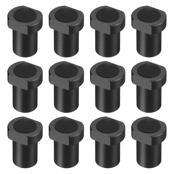 Uxcell 12pcs Bench Dogs 13/16"(20mm) Bench Dogs Woodworking Clamp Aluminum Alloy Workbench with Non-Slip Pads Double Side for Woodworking Tables & DIY Projects, Black