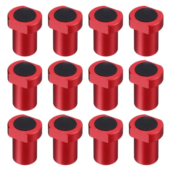 Uxcell 12pcs Bench Dogs 13/16"(20mm) Bench Dogs Woodworking Clamp Aluminum Alloy Workbench with Non-Slip Pads Double Side for Woodworking Tables & DIY Projects, Red