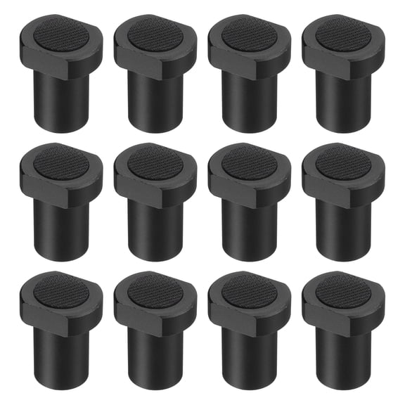 Uxcell 12pcs Bench Dogs 3/4"(19mm) Bench Dogs Woodworking Clamp Aluminum Alloy Workbench with Non-Slip Pads Double Side for Woodworking Tables & DIY Projects, Black