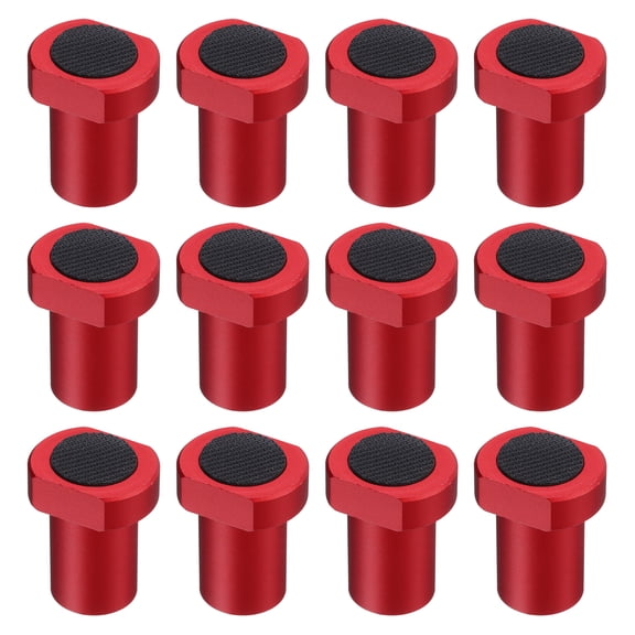 Uxcell 12pcs Bench Dogs 3/4"(19mm) Bench Dogs Woodworking Clamp Aluminum Alloy Workbench with Non-Slip Pads Double Side for Woodworking Tables & DIY Projects, Red