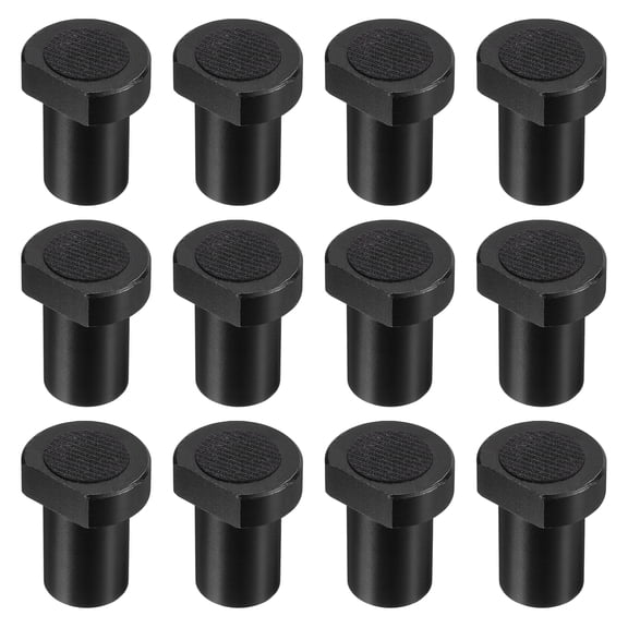 Uxcell 12pcs Bench Dogs 3/4"(19mm) Bench Dogs Woodworking Clamp Aluminum Alloy Workbench with Non-Slip Pads Single Side for Woodworking Tables & DIY Projects, Black