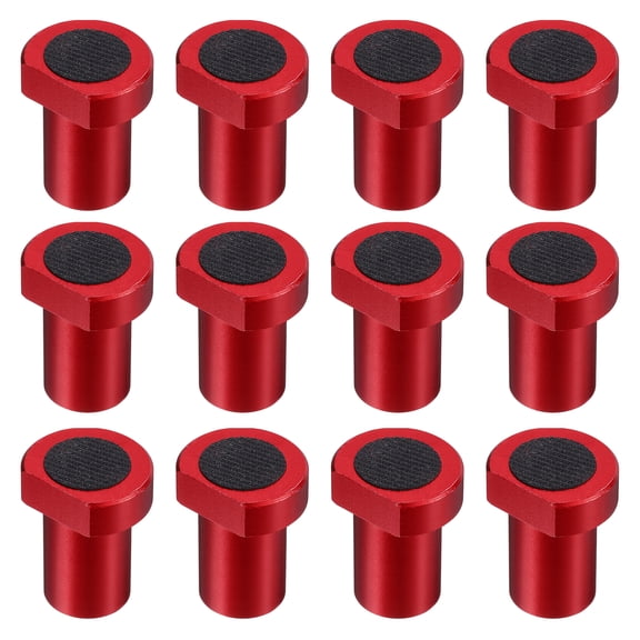 Uxcell 12pcs Bench Dogs 3/4"(19mm) Bench Dogs Woodworking Clamp Aluminum Alloy Workbench with Non-Slip Pads Single Side for Woodworking Tables & DIY Projects, Red