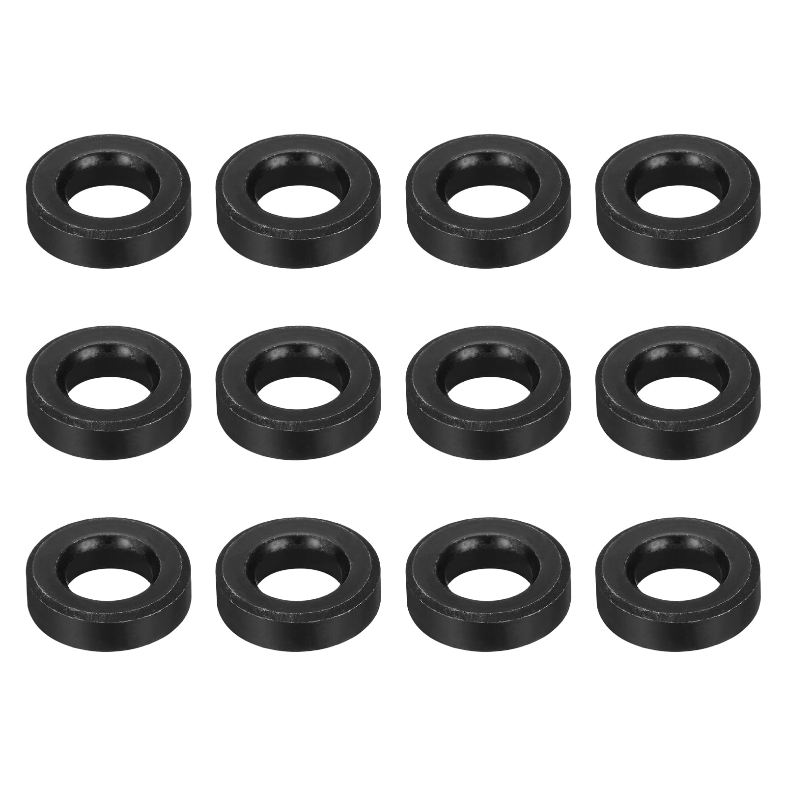 Uxcell 12pcs Black Flat Washer for M18 Screw, Steel Metal Washers 18mm ID 36mm OD 10mm l for Industrial, Screws Bolts