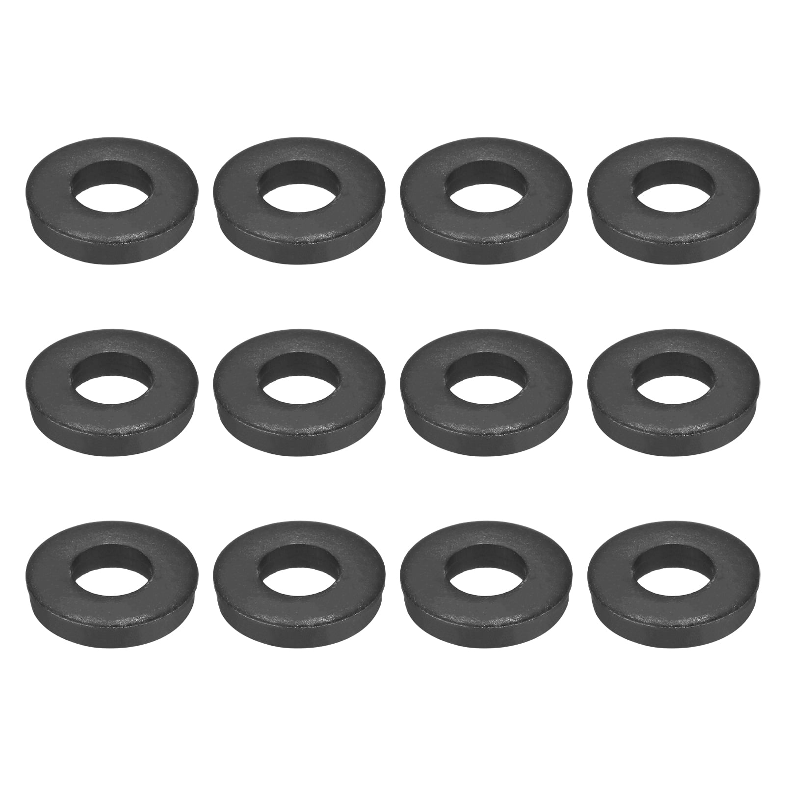 Uxcell 12pcs Black Flat Washer for M18 Screw, Steel Metal Washers 18mm ID 40mm OD 8mm l for Industrial, Screws Bolts