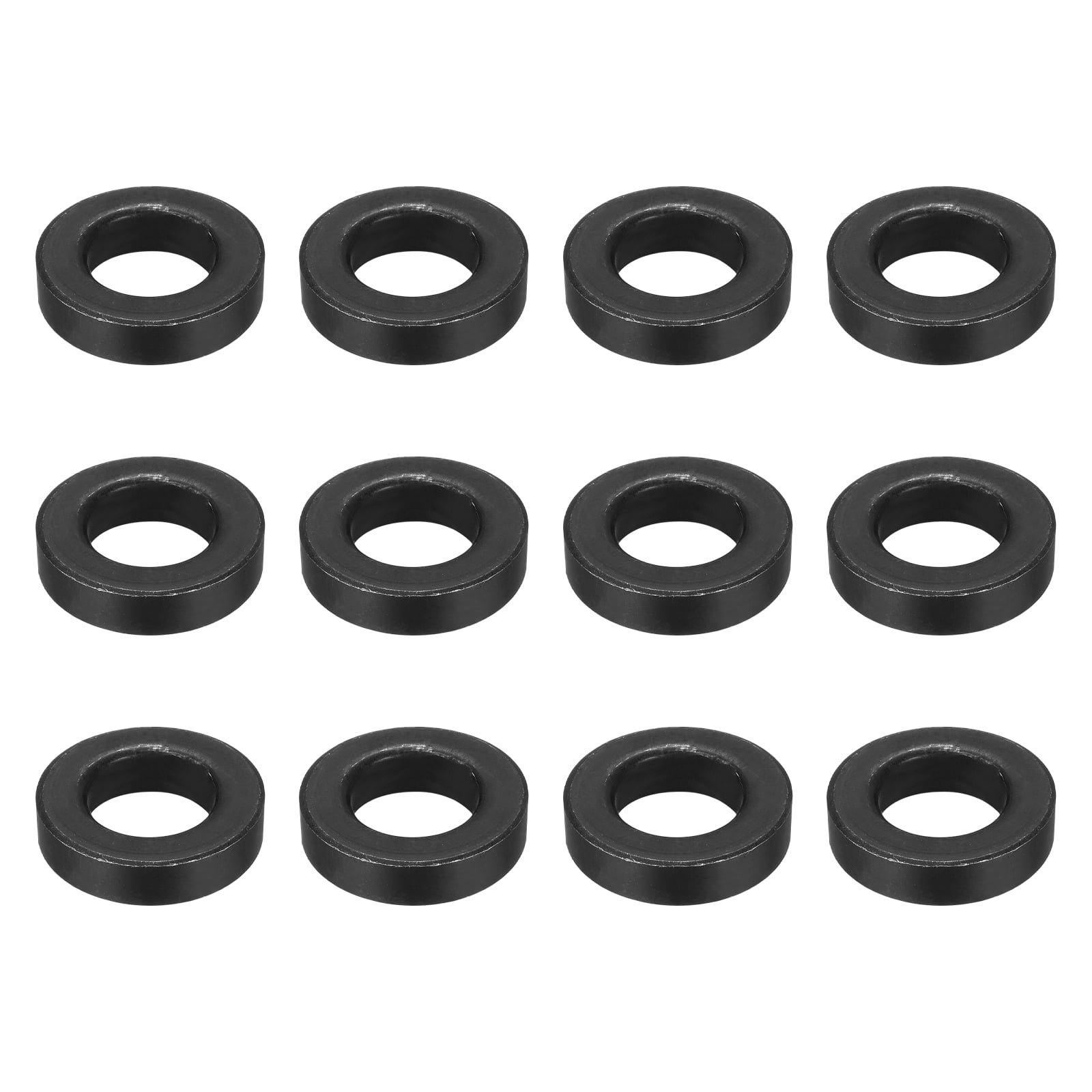 Uxcell 12pcs Black Flat Washer for M20 Screw, Steel Metal Washers 20mm ID 38mm OD 10mm l for Industrial, Screws Bolts