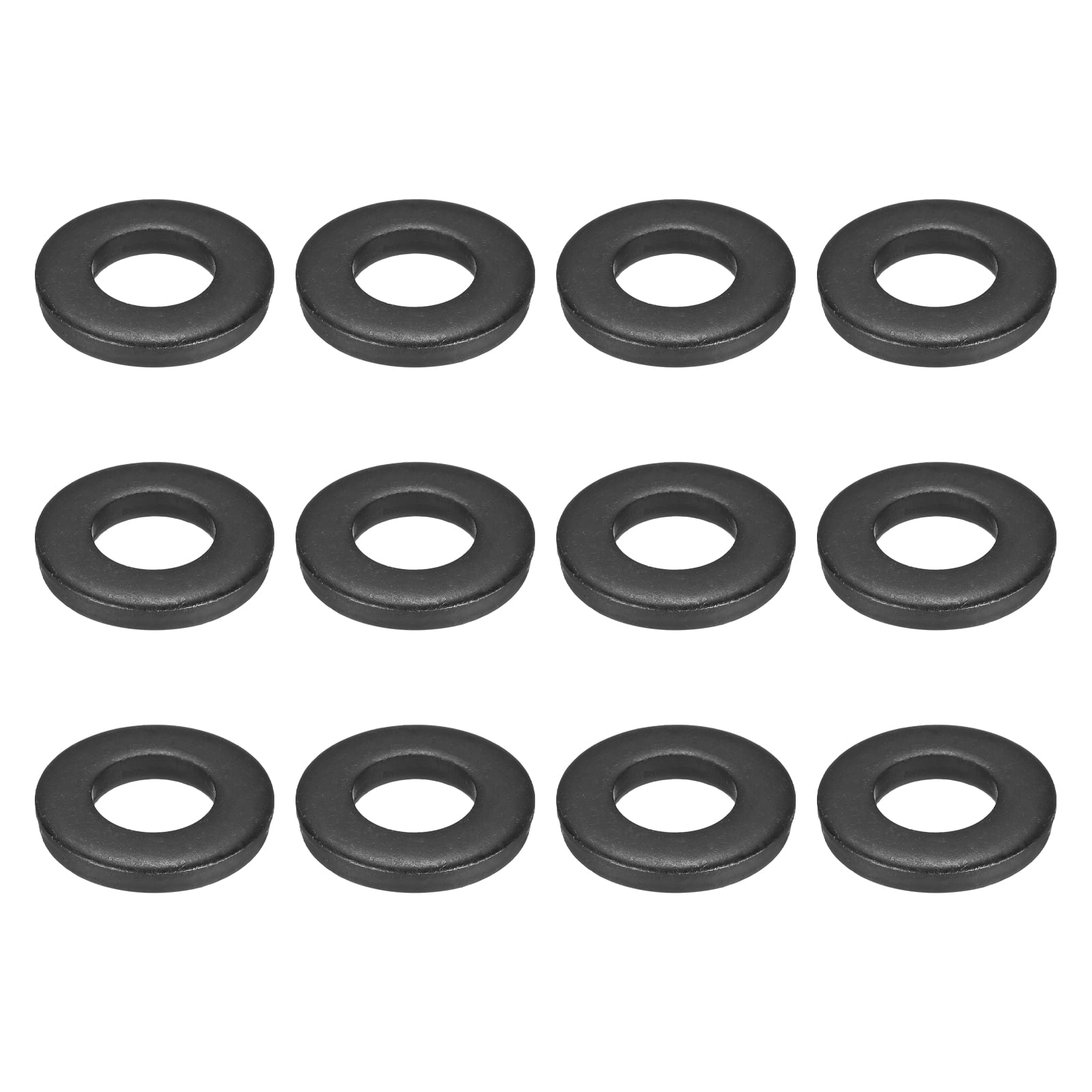 Uxcell 12pcs Black Flat Washer for M20 Screw, Steel Metal Washers 20mm ID 40mm OD 6mm l for Industrial, Screws Bolts