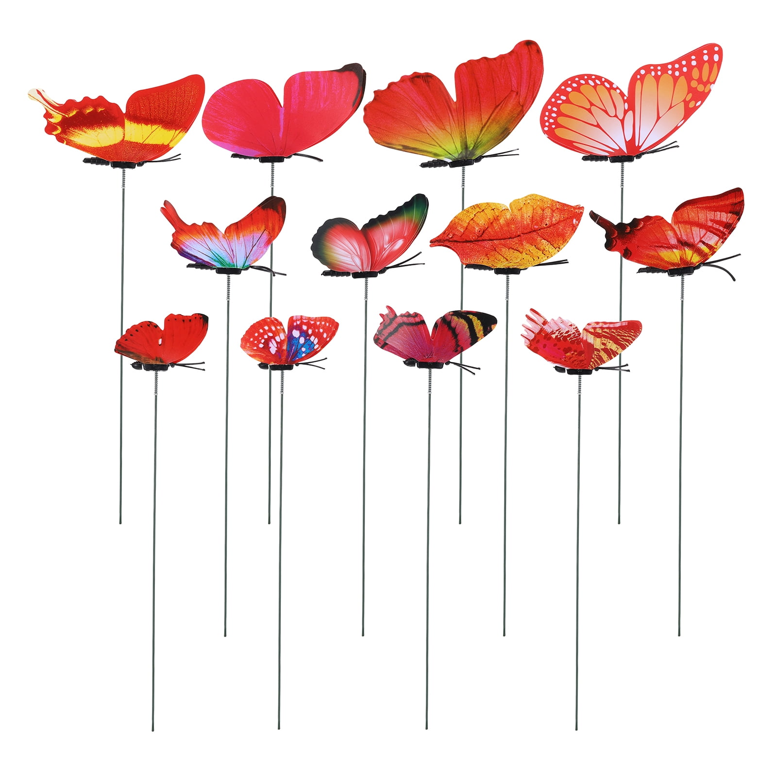 Uxcell 12Pcs Butterfly Stakes, 6 Sizes Butterfly Garden Decoration