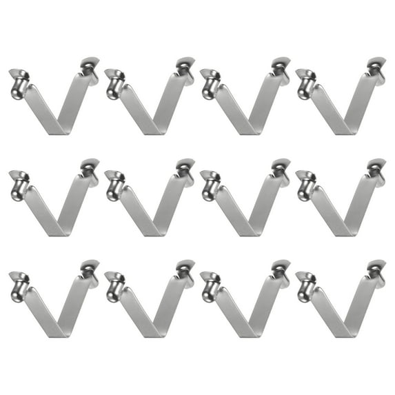 Uxcell 12pcs Double Button Kayak Paddle Snap Spring Clip 42x8mm V Shaped Hollow Lift Telescopic Locking Pole Clips