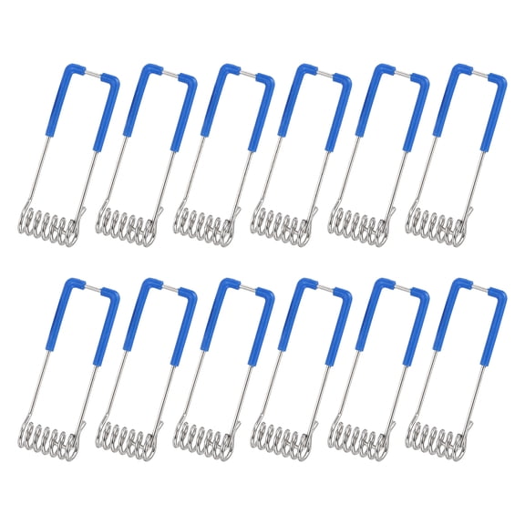 Uxcell 12pcs Downlight Panel Lamp Spring Clip, 50x16mm LED Recessed Ceiling Lights Accessories Securing Clamps Universal Butterfly Wing Clips for Lighting Fittings, Silver/Blue
