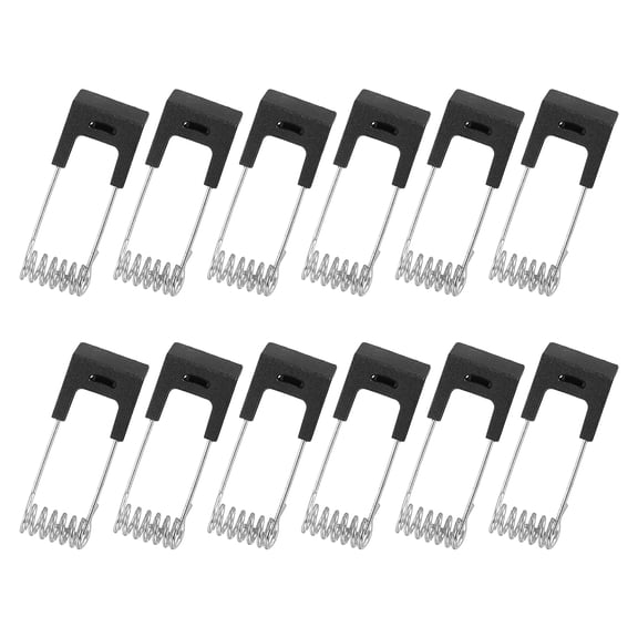 Uxcell 12pcs Downlight Panel Lamp Spring Clip, 50x18mm LED Recessed Ceiling Lights Accessories Securing Clamps Universal Butterfly Wing Clips for Lighting Fittings, Silver/Black