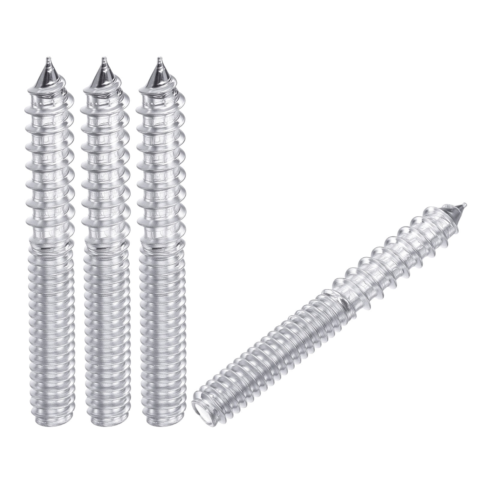 Uxcell 12pcs Hanger Bolts - [1/4"-20x2"] Double Headed Wood Dowel Self ...