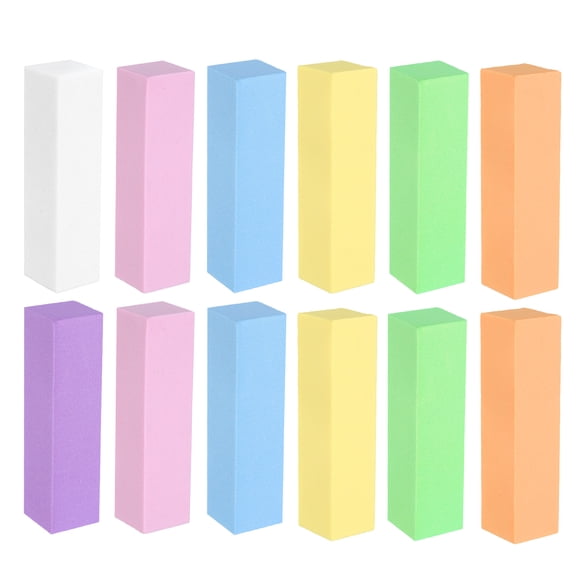 Uxcell 12pcs Nail Files Block 120 Grit Rectangular Art Care Nail Buffer Block Tool for Acrylic Nail Shine Polishing Buffer