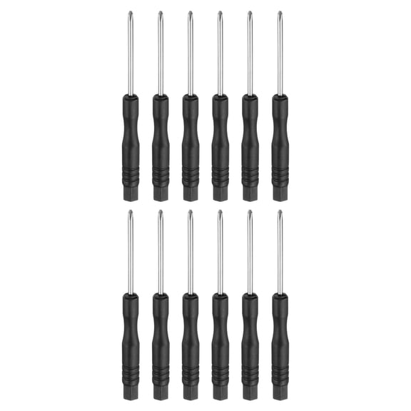 Uxcell 12pcs PH00 Mini Phillips Screwdriver #00 3.2" Length Screwdrivers 1.8" Carbon Steel with Ergonomic Handle for DIY Repairing, Black