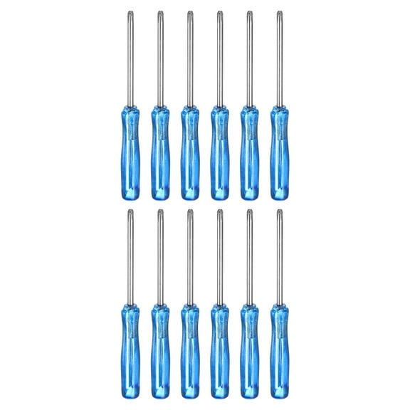 Uxcell 12pcs PH00 Small Phillips Screwdriver #00 2.6" Length Screwdrivers 1.3" Carbon Steel with Ergonomic ABS Handle for DIY Repairing, Blue