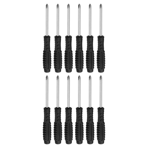 Uxcell 12pcs PH1 Mini Phillips Screwdriver #1 3.9" Length Screwdrivers 2.2" Carbon Steel with Ergonomic Handle for DIY Repairing, Black
