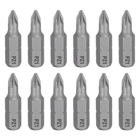 Uxcell 12pcs PZ1 Screwdriver Bit 1/4" Hex Shank 25mm/1" Length Magnetic Phillips Slotted S2 Steel Screw Driver Bit for Precision Repair