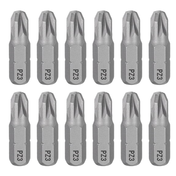 Uxcell 12pcs PZ3 Screwdriver Bit 1/4" Hex Shank 25mm/1" Length Magnetic Phillips Slotted S2 Steel Screw Driver Bit for Precision Repair
