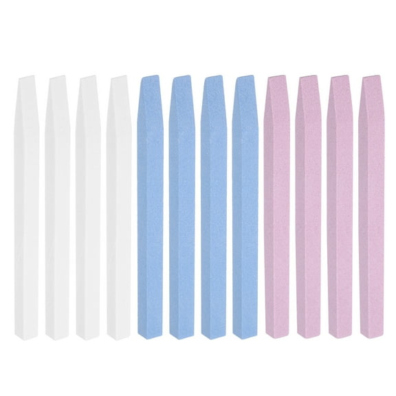 Uxcell 12pcs Pumice Stone Nail File, Pumice Nail Polishing Stick Cuticle Remover Pusher, Professional Quartz Stone Filing Tool