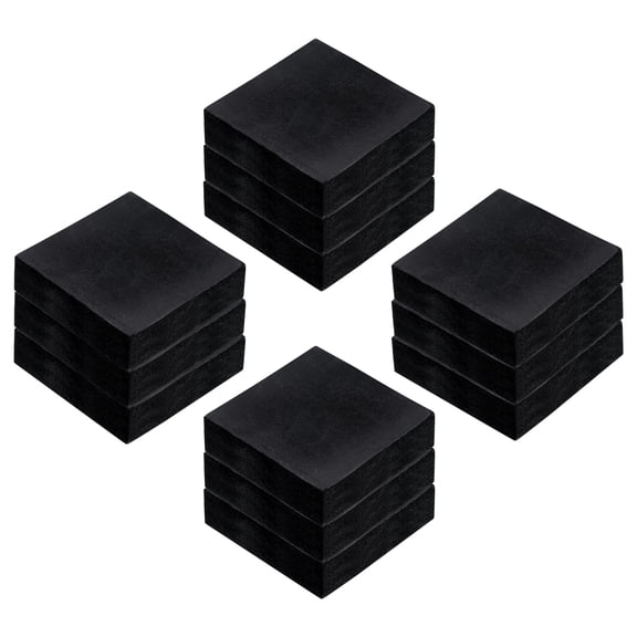 Uxcell 12pcs Rubber Anti-Vibration Pads, 50mm Square Vibration Isolation Mats, 15mm Thickness Non-Slip Rubber Blocks