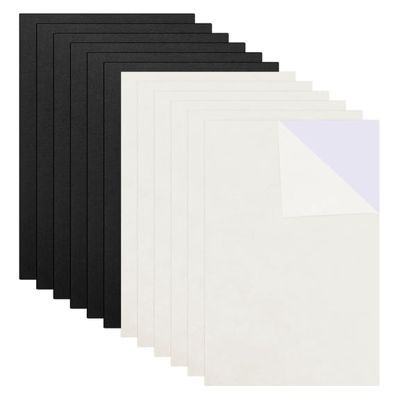 Uxcell 12pcs Self-Adhesive Felt Sheets 11.8x7.9 Inches for DIY Arts and Crafts, Black, White