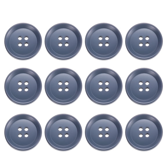 Uxcell 12pcs Sewing Button 23m 4 Holes Resin Round Craft Buttons, Blue
