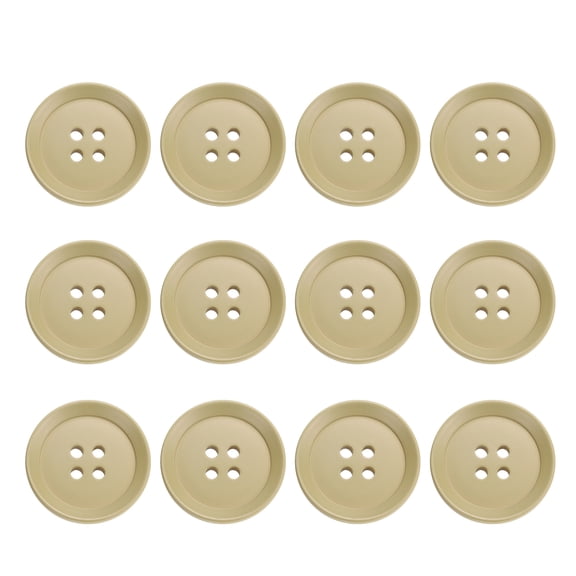 Uxcell 12pcs Sewing Button 30m 4 Holes Resin Round Craft Buttons, Dark Yellow