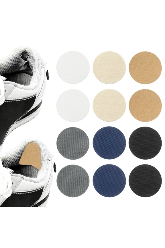 12pcs Shoe Patches for Holes 2" Circle Shape Self-Adhesive Shoe Hole Prevention Repair Patch for Sports Boots Sneakers Inserts, 6 Colors